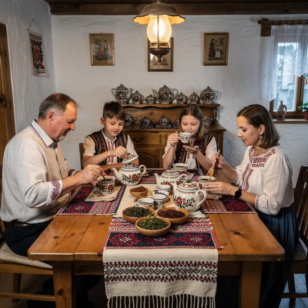 Pohľad na usmievajúcu sa ženu, ktorá si vychutnáva šálku bylinného čaju.