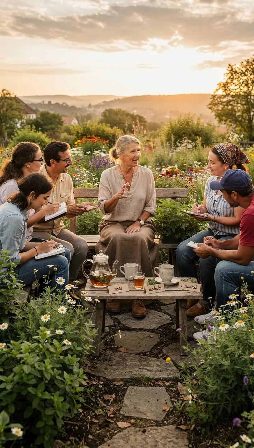 Ručne vyrobené balenie slovenského čaju s autentickými etiketami.