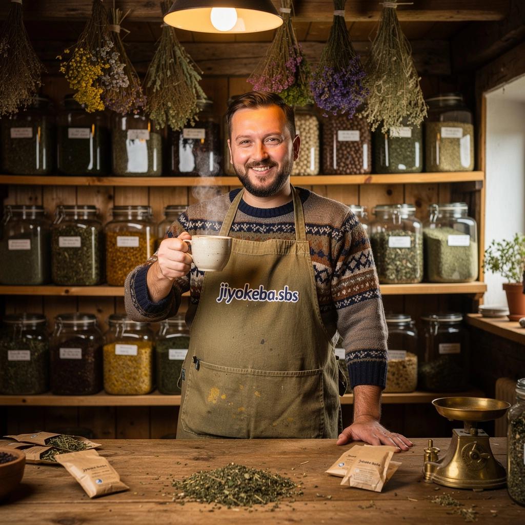 Tradičný slovenský bylinkový čaj servírovaný v keramickej šálke.